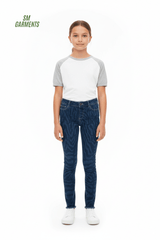 Kids’ Blue Animal Print Skinny Jeans - Smgarment's