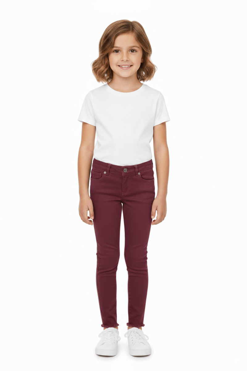 Kids Burgundy Skinny Jeans - Smgarment's