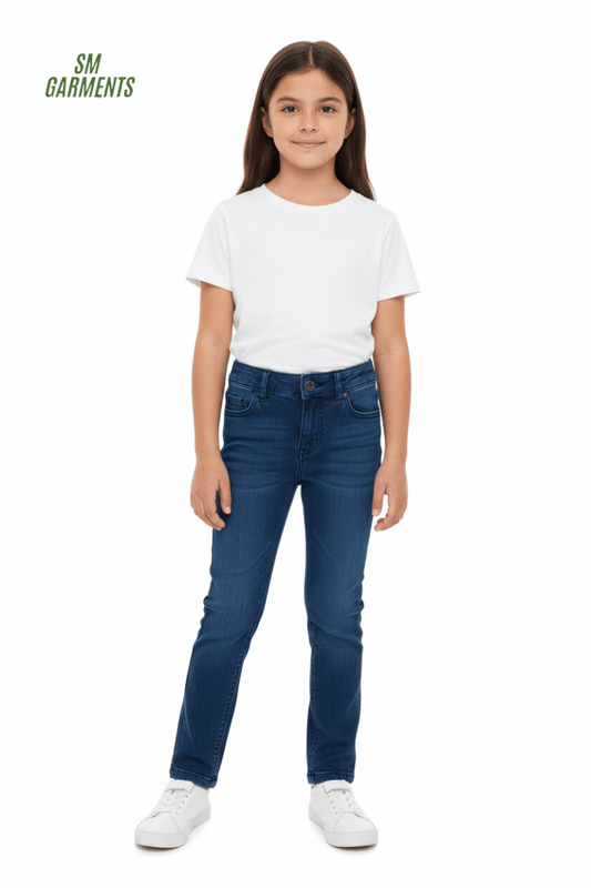 Kids' Dark Blue Slim Fit Jeans - Smgarment's