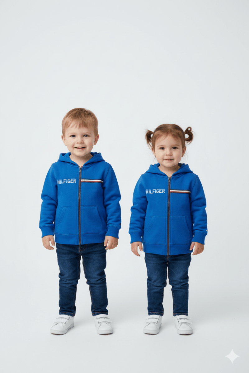 Kids' Flag Detail Zip - Up Hoodie - Smgarment's