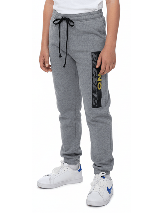 KIDS Grey No Regrets Graphic Joggers Trouser - Smgarment's