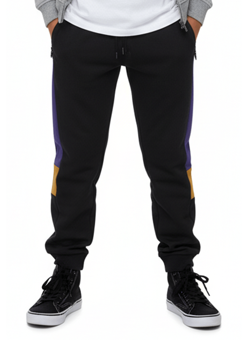 Kids Jogger Trouser Bottoms Color Black & Purple - Smgarment's
