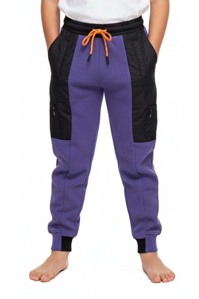 Kids Jogger Trouser Bottoms Color Purple & Black - Smgarment's