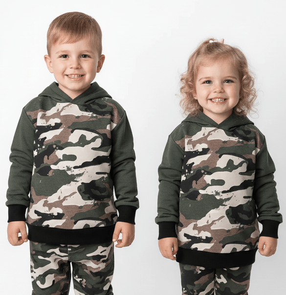 KIDS MILITARY GREEN HOODIE - Smgarment's