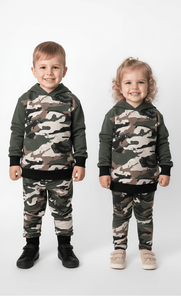 KIDS MILITARY GREEN HOODIE - Smgarment's