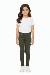 Kids’ Olive Green Skinny Jeans - Smgarment's