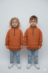 KIDS ORANGE ZIP UP SWEATSHIRT - Smgarment's