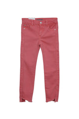 Kids’ Pink Skinny Jeans with Raw Step Hem - Smgarment's