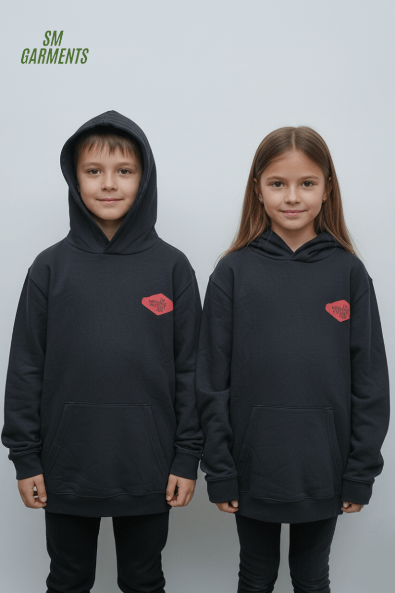 KIDS PRINTED LOGO HOODIE - Smgarment's