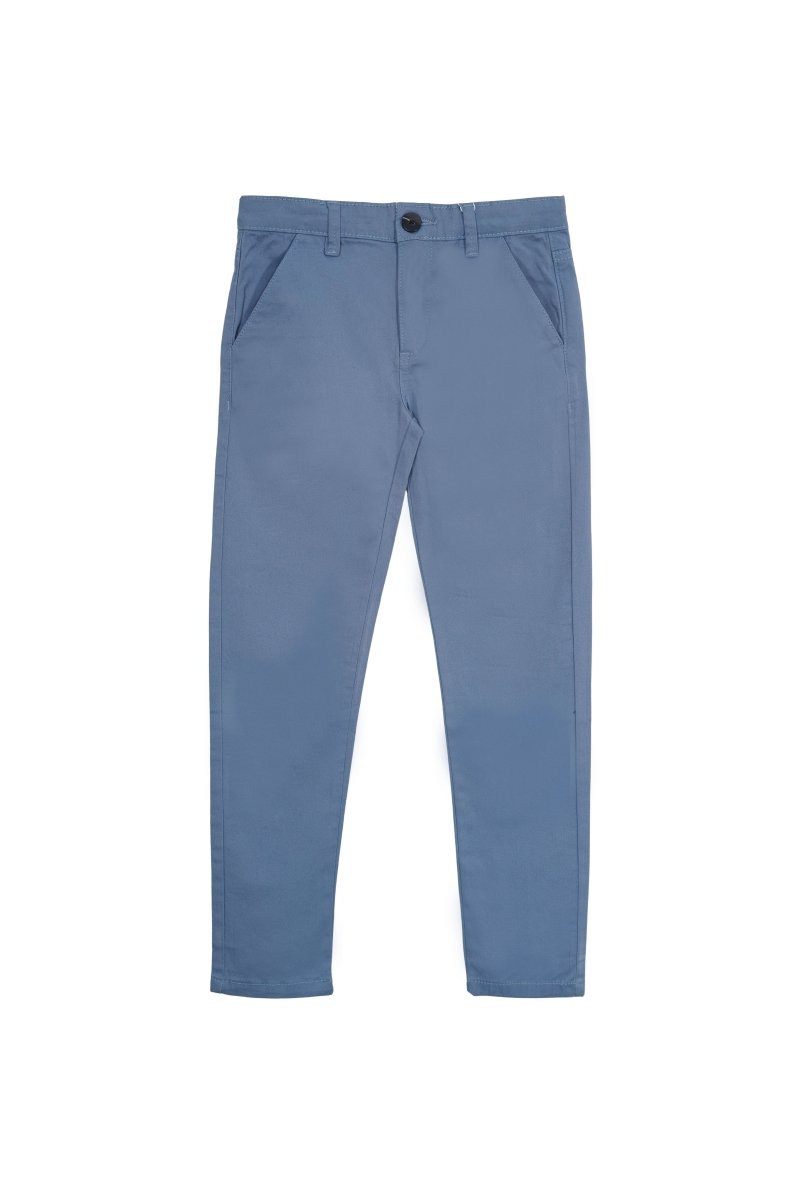 Kids Slim Fit Chino Pants – Steel Blue - Smgarment's