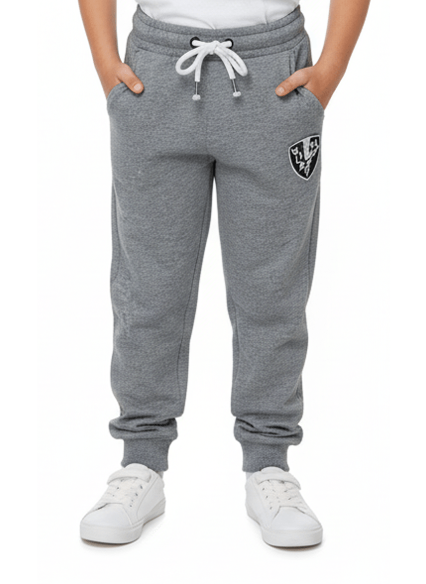 Kids Sporty Fleece Jogger Trouser - Heather Grey - Smgarment's