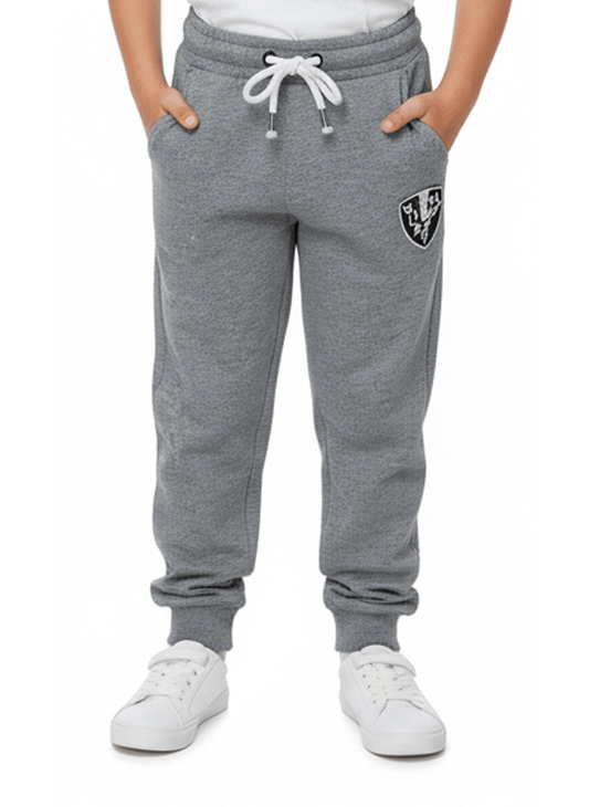 Kids Sporty Fleece Jogger Trouser - Heather Grey - Smgarment's