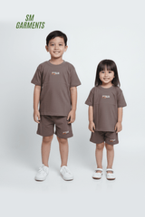 Kids Text Printed Tee & Shorts Loungewear Set - Smgarment's