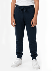 Kids Textured Knit Jogger Trouser with Drawstring - Deep Navy Blue - Smgarment's