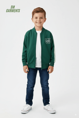 KIDS ZIPPER WITH EMBROIDERED SLOGAN - Smgarment's