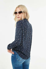 KOAJ Printed Long - Sleeved Unicolor Blouse - Smgarment's