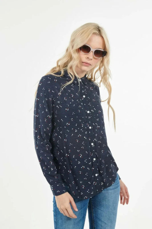 KOAJ Printed Long - Sleeved Unicolor Blouse - Smgarment's