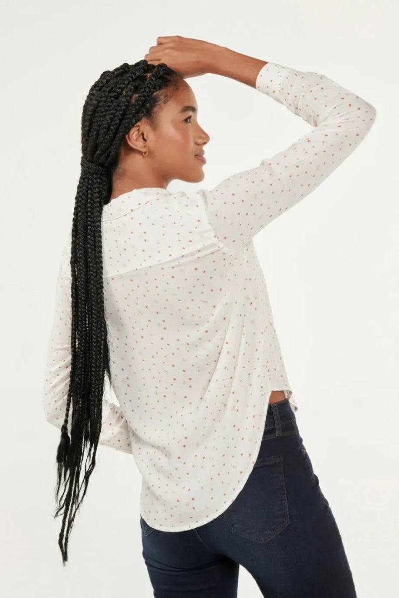 KOAJ Printed Long - Sleeved Unicolor Blouse - Smgarment's