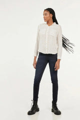 KOAJ Printed Long - Sleeved Unicolor Blouse - Smgarment's