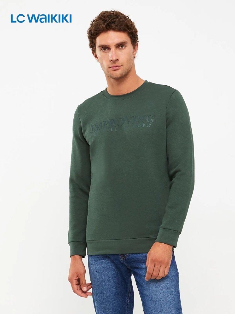 LC WAIKIKI Crew Neck Long Sleeve Printed Men's Thick Sweatshirt - Smgarment's