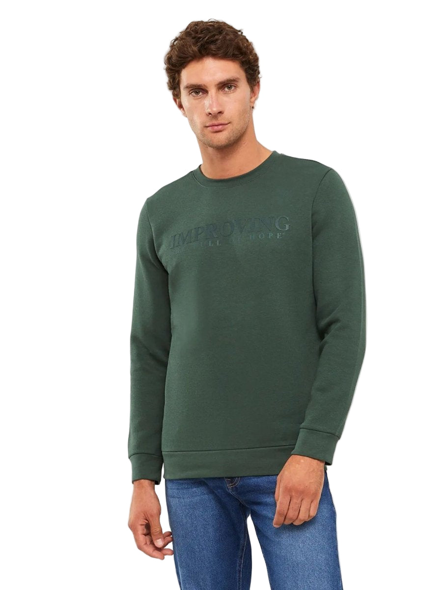 LC WAIKIKI Crew Neck Long Sleeve Printed Men's Thick Sweatshirt - Smgarment's
