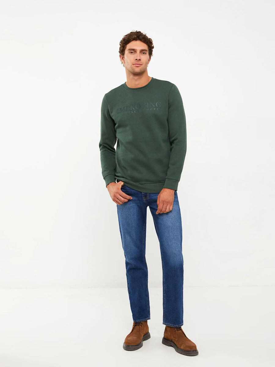 LC WAIKIKI Crew Neck Long Sleeve Printed Men's Thick Sweatshirt - Smgarment's