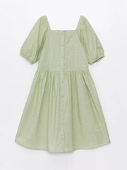 LCW Kids Square Neck Girls Dress - SMgarment's