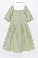 LCW Kids Square Neck Girls Dress - SMgarment's