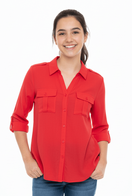 LCW WOMESN DOUBLE POCKET SHIRT - Smgarment's