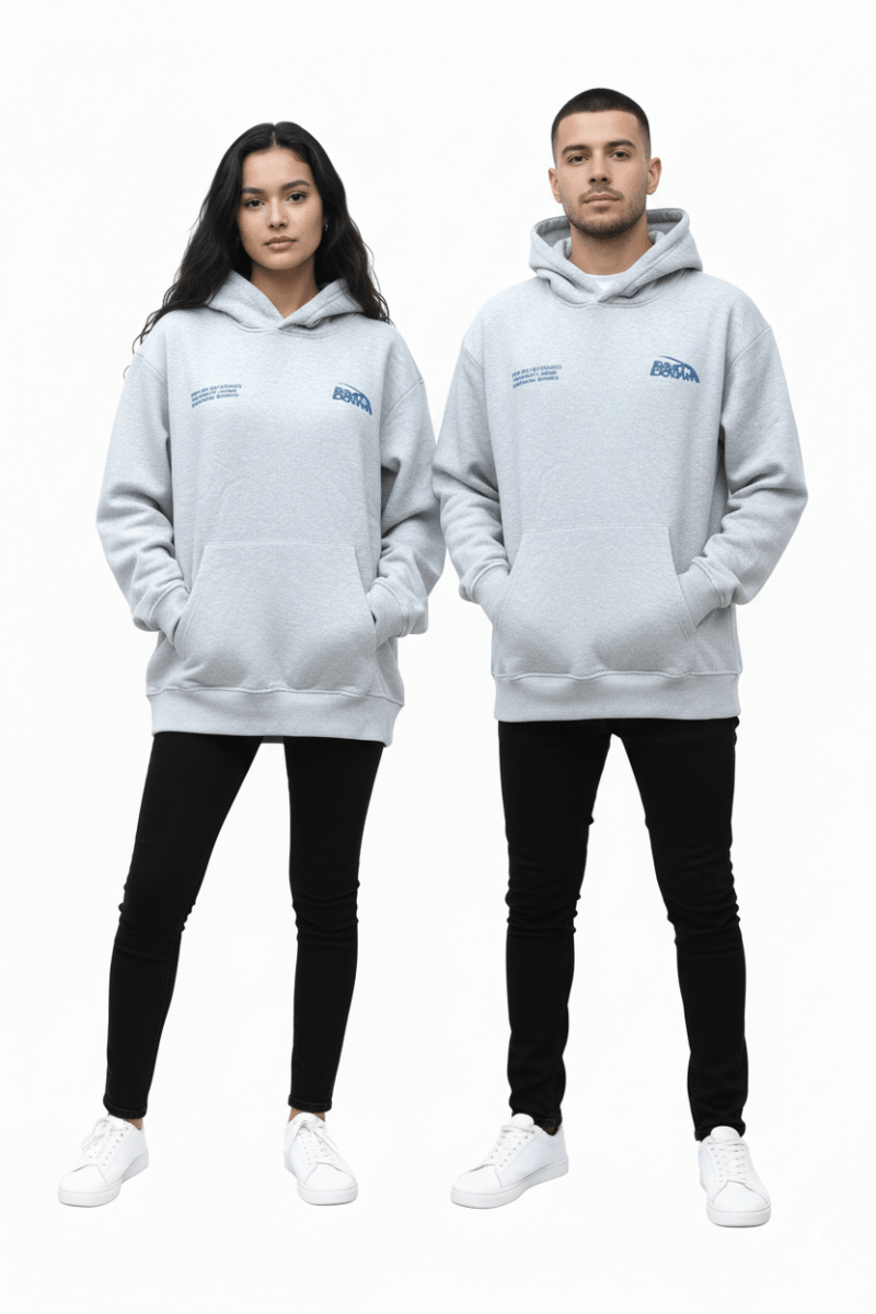 LEF Basic Printed Grey Hoodie - Smgarment's