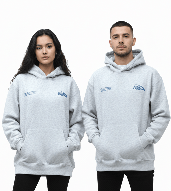 LEF Basic Printed Grey Hoodie - Smgarment's