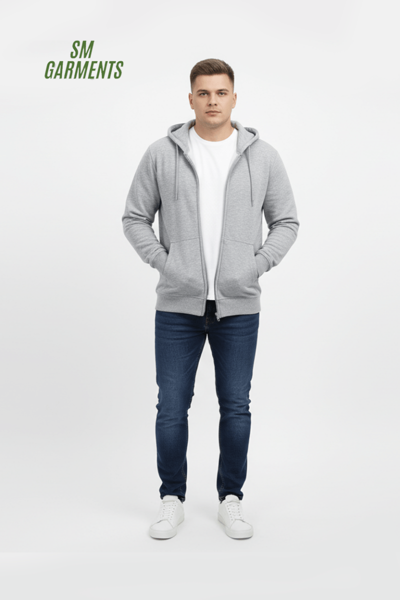LEFTIES Men's Classic Grey Zip - Up Hoodie - Smgarment's