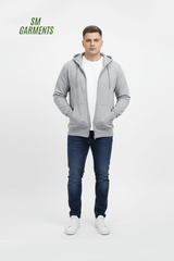 LEFTIES Men's Classic Grey Zip - Up Hoodie - Smgarment's