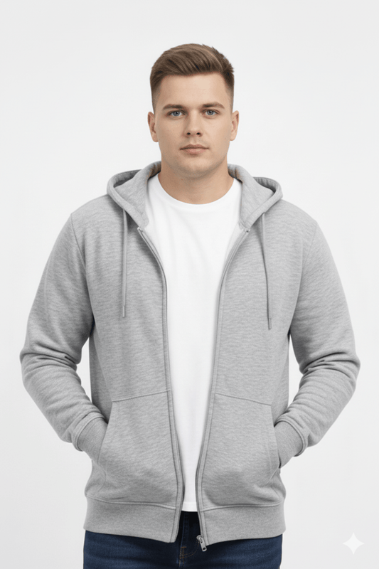 LEFTIES Men's Classic Grey Zip - Up Hoodie - Smgarment's