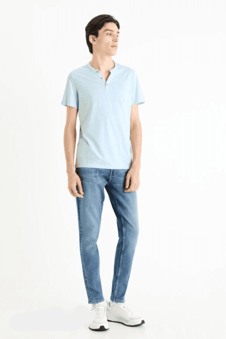 Length Slim Stretch Jeans - blue - SMgarment's