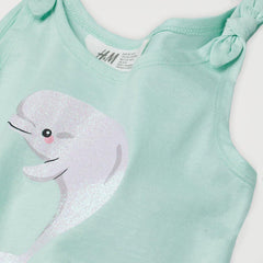 LIGHT TURQUOISE DOLPHIN PRINTED TANK TOP - SMgarment's
