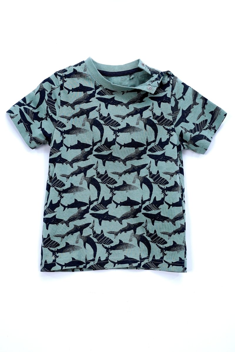 LUPILU Shark Print T Shirt - Smgarment's