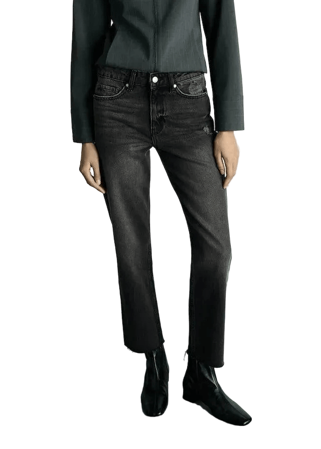 MANGO Blanca straight - fit cropped jeans - Smgarment's