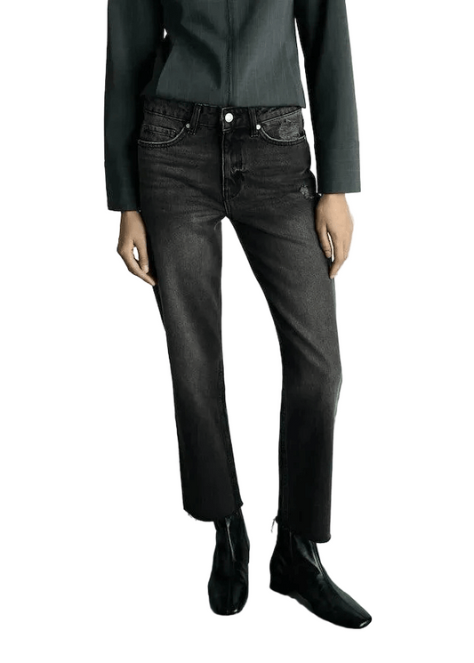 MANGO Blanca straight - fit cropped jeans - Smgarment's