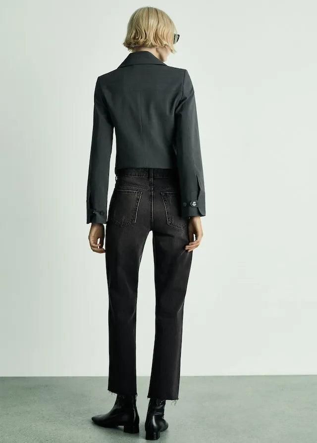 MANGO Blanca straight - fit cropped jeans - SMgarment's