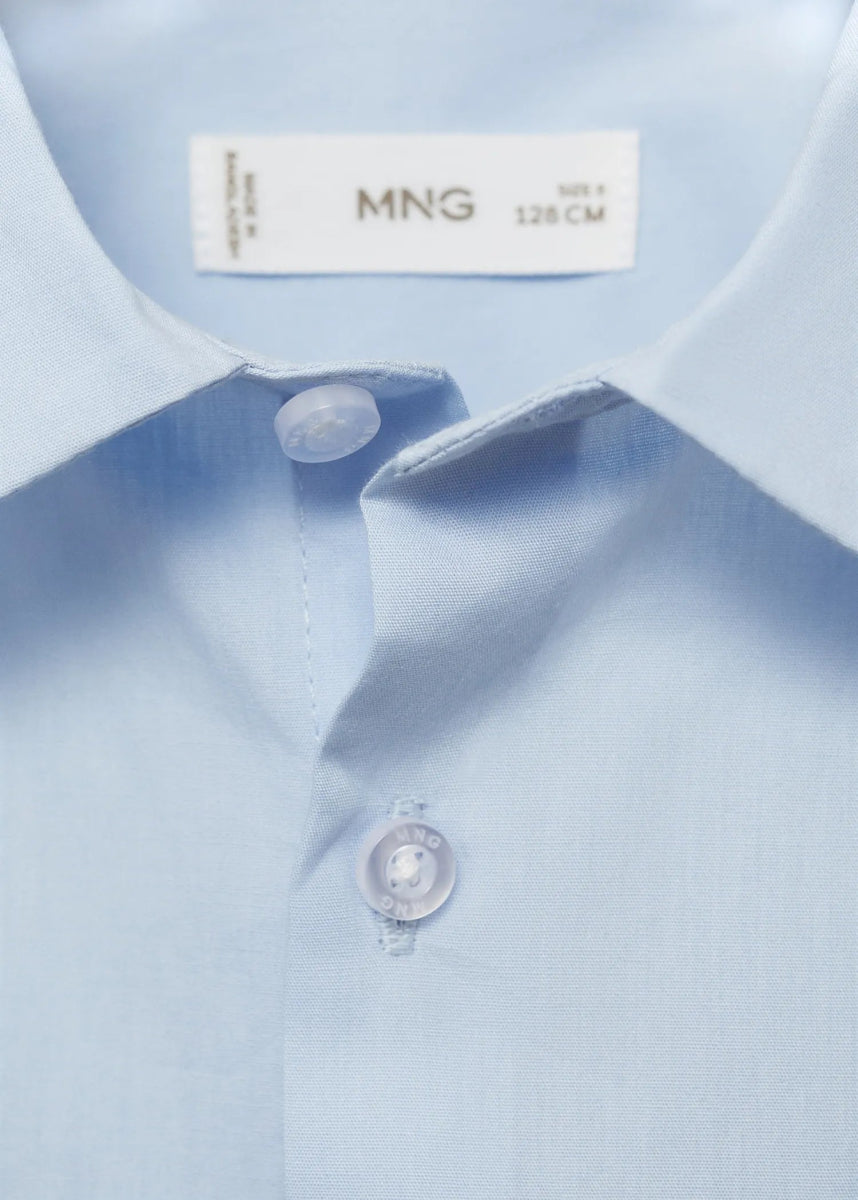 MANGO Cotton Shirt Sky Blue - Smgarment's