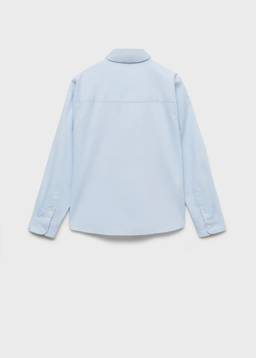 MANGO Cotton Shirt Sky Blue - Smgarment's