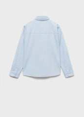 MANGO Cotton Shirt Sky Blue - Smgarment's