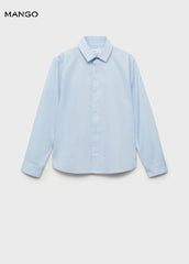 MANGO Cotton Shirt Sky Blue - Smgarment's