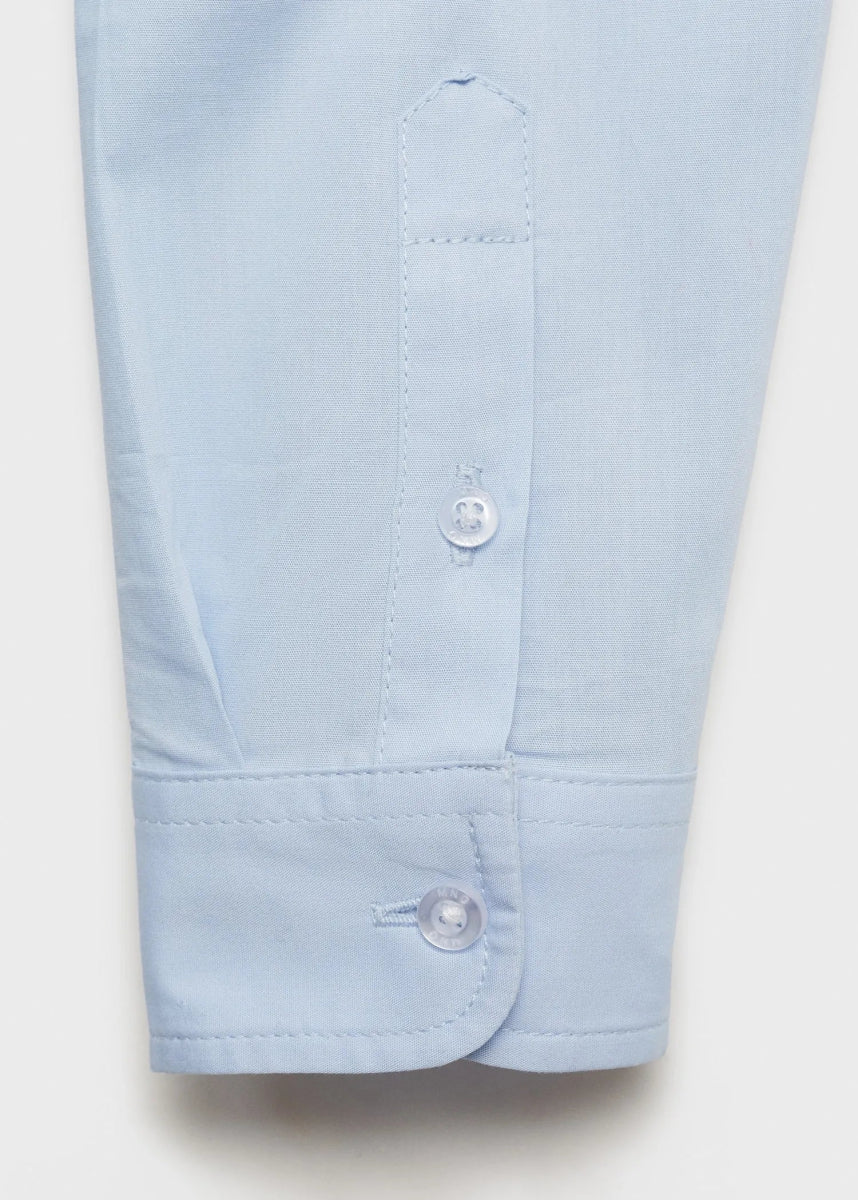 MANGO Cotton Shirt Sky Blue - Smgarment's