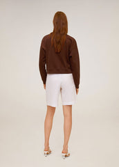 MNG WOMEN EMBROIDED MESSAGE CROPPED SWEATSHIRT