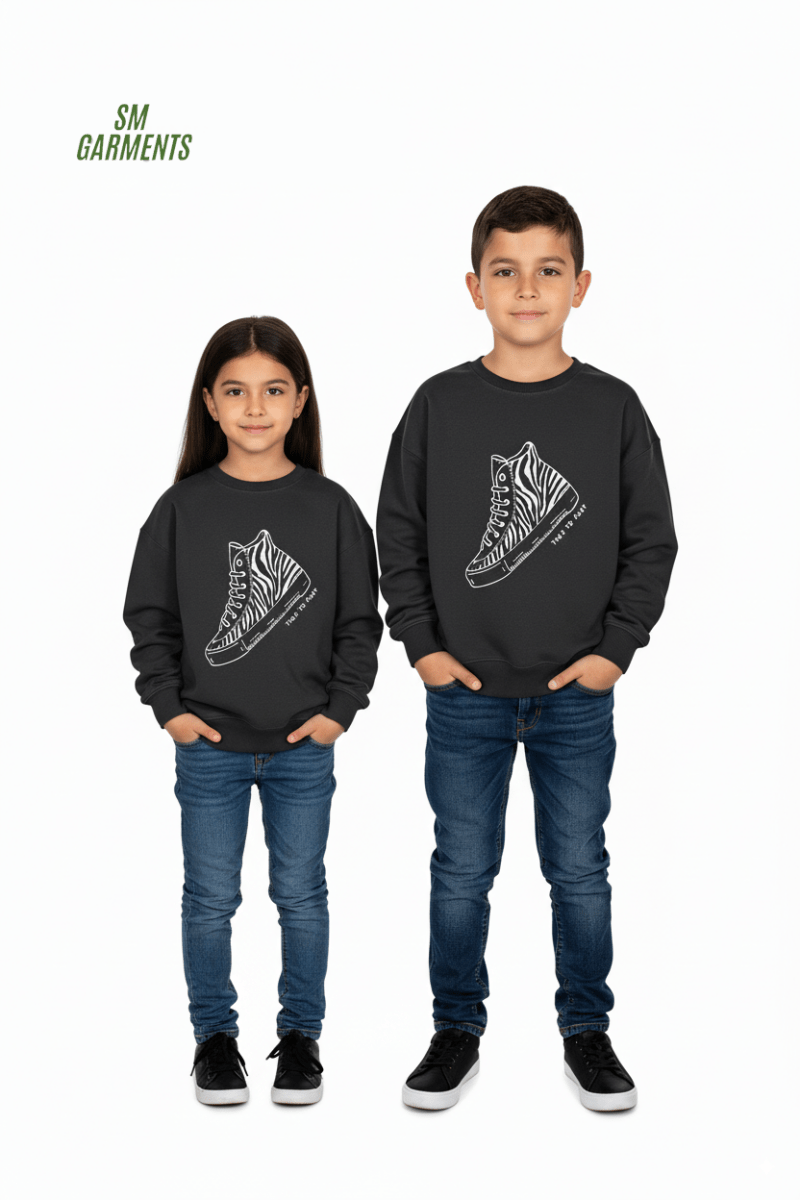 MANGO KIDS Crewneck Sweatshirt with Sneaker Graphic - Smgarment's