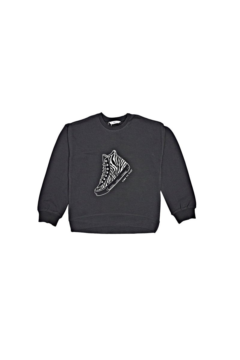 MANGO KIDS Crewneck Sweatshirt with Sneaker Graphic - Smgarment's
