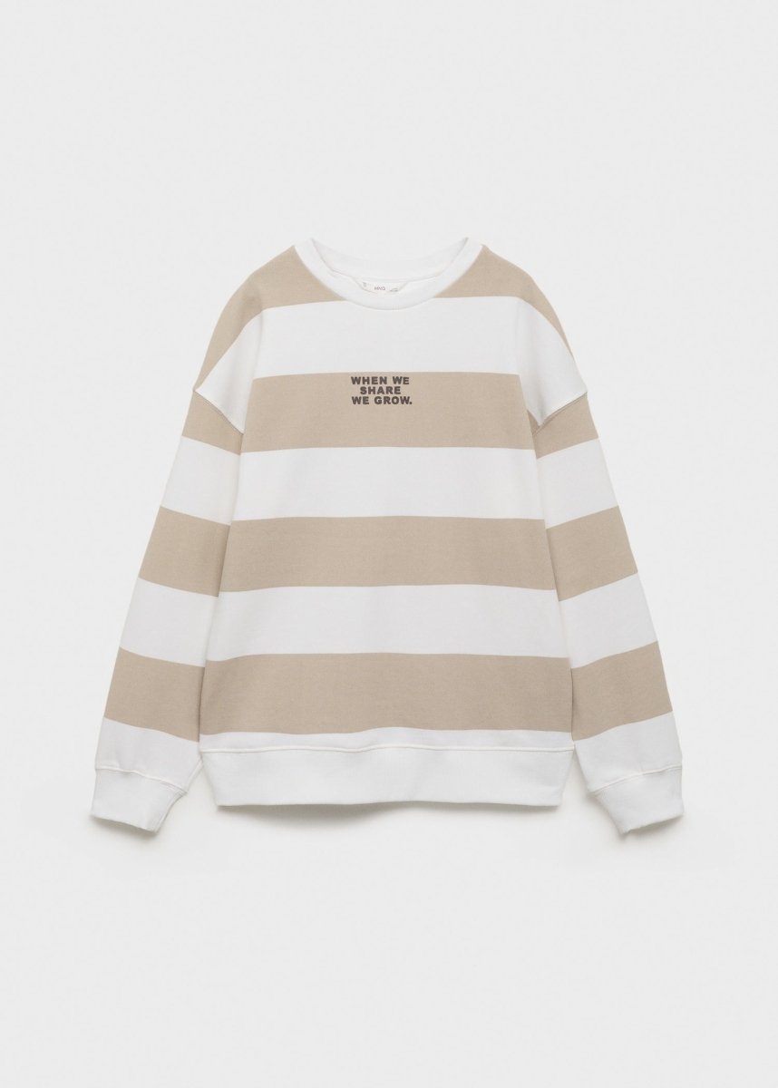 MANGO KIDS Striped cotton - blend sweatshirt - Smgarment's