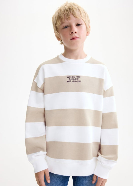 MANGO KIDS Striped cotton - blend sweatshirt - Smgarment's